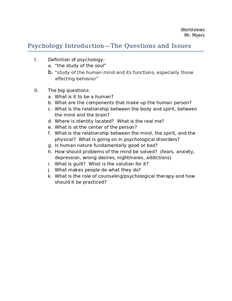 Introduction Questions And Issues