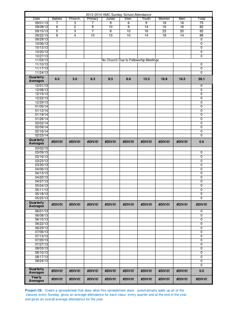 microsoft excel assignments for college students