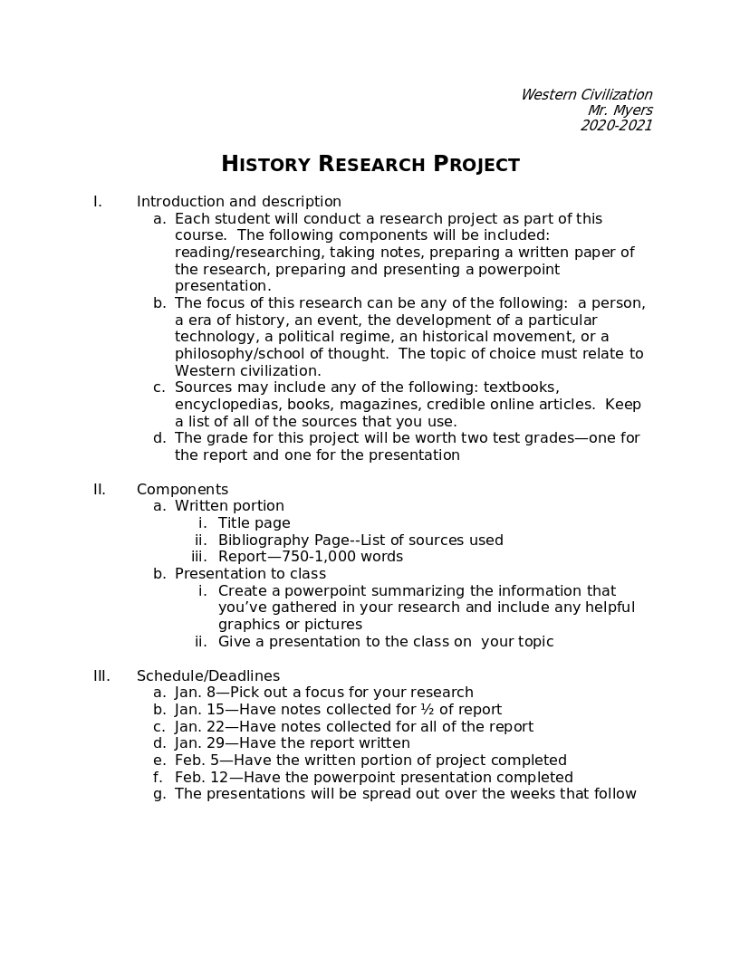 how to do a history research project