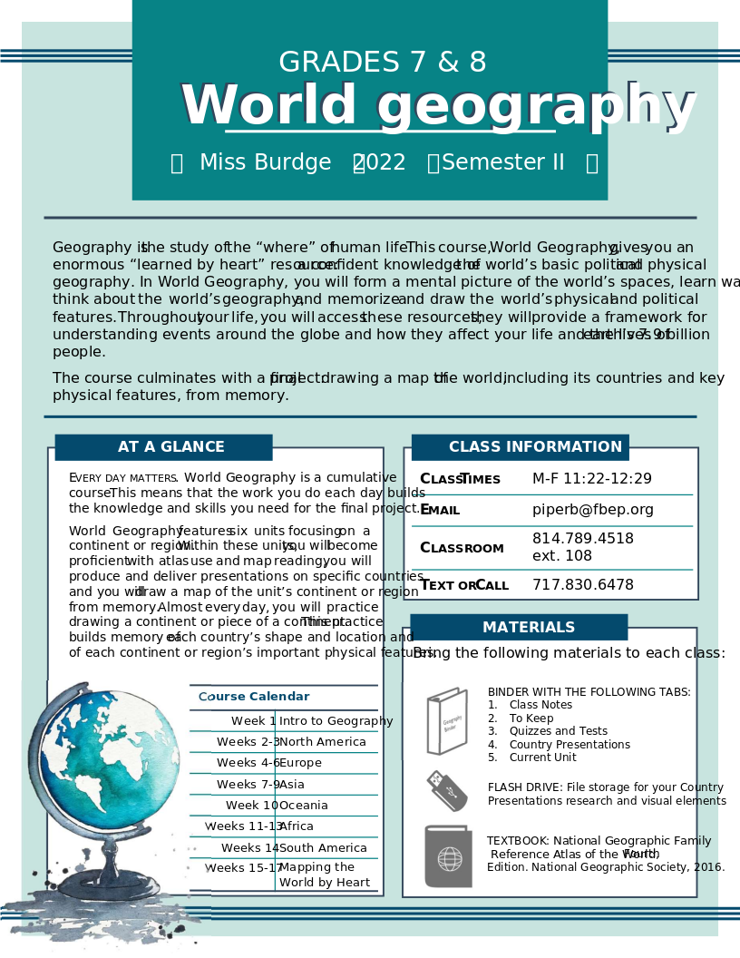 World Geography Infographic Syllabus The Dock for Learning